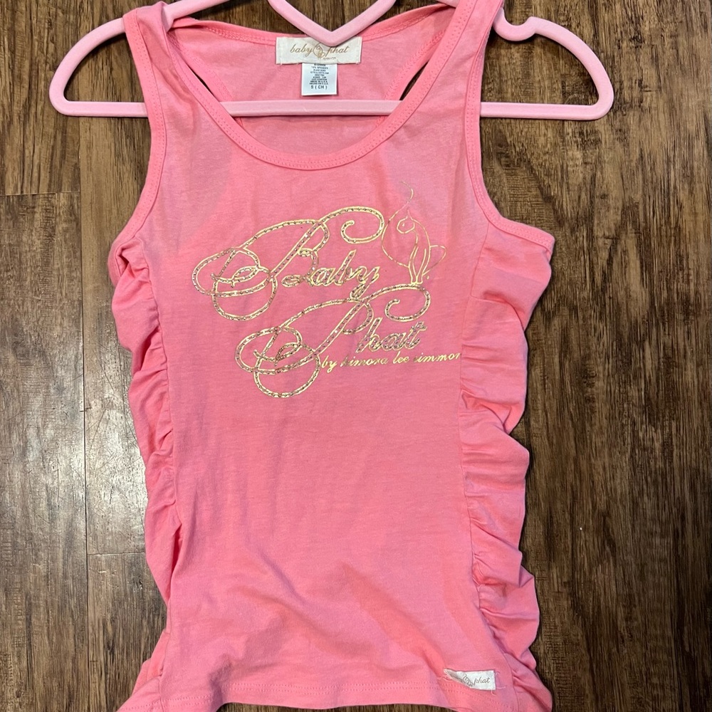 rare y2k pink baby phat tank with rhinestones 
💗🥂🫧🦢